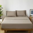thumbnail image 4 of Bedding Sheet Set Washed Cotton Linen Like Textu Breathable Durable Soft Comfy (Dark Orange Queen), 4 of 6
