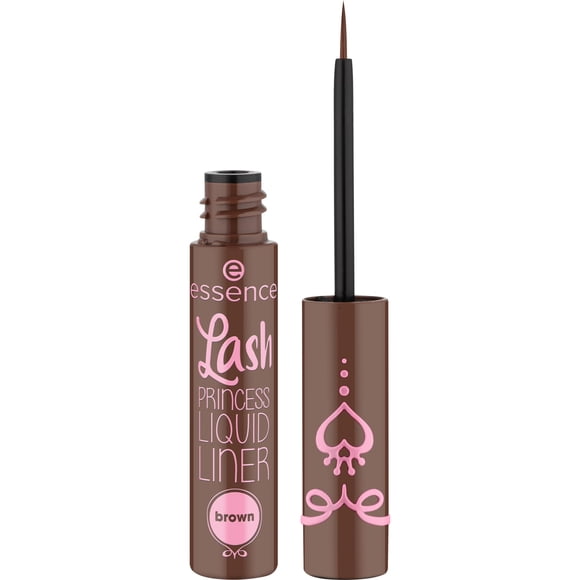 essence Crayon Princesse Marron / Anti-Bavure, Eyeliner Mat avec Pointe Ultra-Fine / Vegan & Sans Cruauté