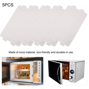 Yunxwd Pack of 5 Microwave Oven Glimmer Plate, Microwave Oven Mica Disc Blade Replacement Parts Mica Plate Repair Accessories for All Microwave Ovens, 116 x 64 mm