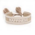 thumbnail image 1 of Thinsony Embroidered Character Bracelet Adjustable Rope Woven Friendship Precision Khaki happiness, 1 of 6