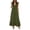 Army Green, variant on QIUOMBBP Flowy Maxi Dresses for Women Cap Sleeve V Neck Smocked Ruffle Long Dress Summer Casual Travel Sundress Pink L