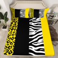 thumbnail image 2 of Erosebridal Yellow Cheetah Print Bed Sheets Set King Size, Rustic Animals Bed Sheets King, Zebra Room Decor,, 2 of 7