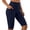 Navy, variant on BLVB Biker Yoga Shorts with Pockets for Women High Waisted Athletic Running Workout Gym Knee Length Leggings Capri Pants