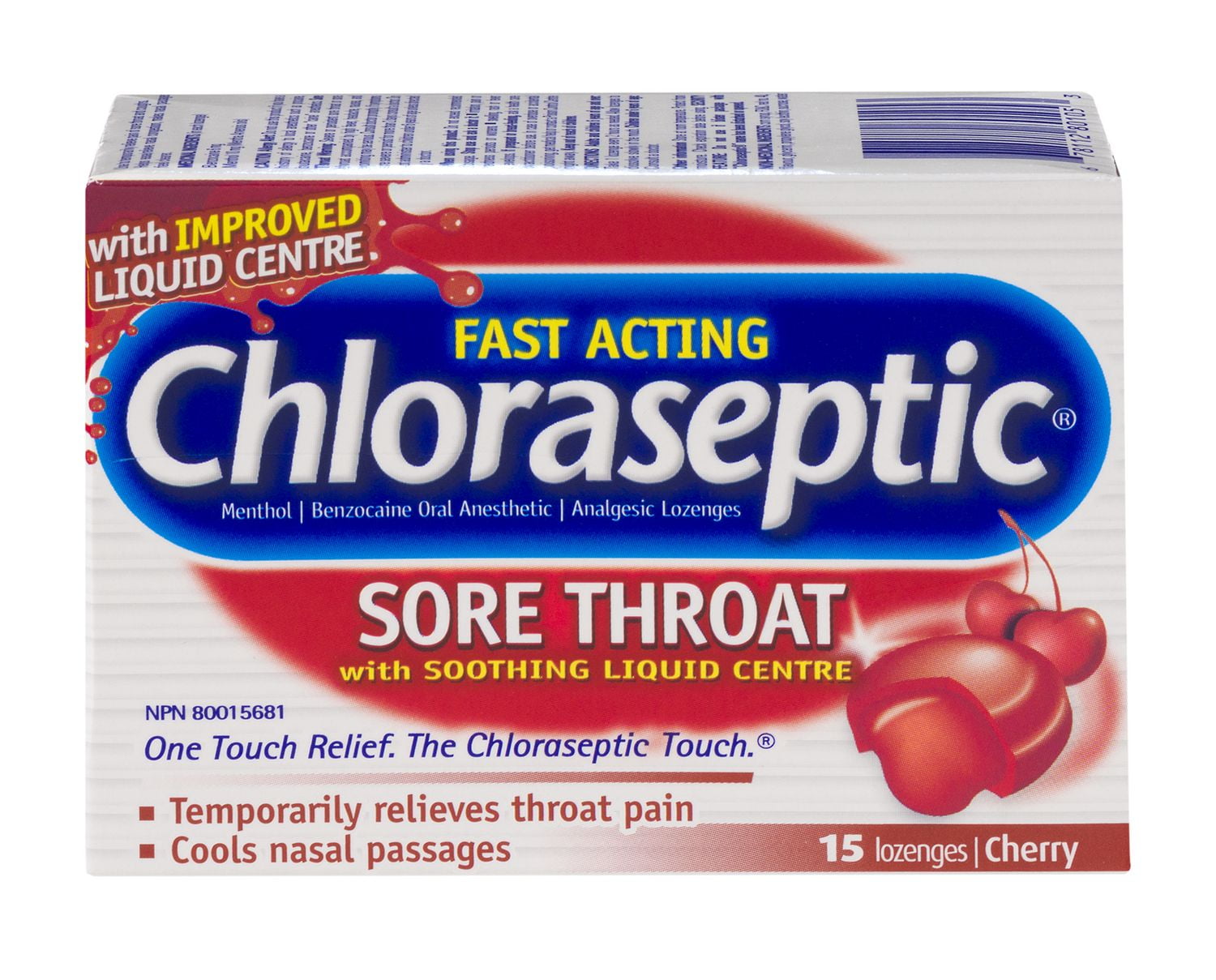 Chloraseptic Sore Throat with Soothing Liquid Centre Lozenges Cherry