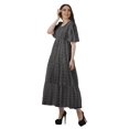 thumbnail image 2 of Moomaya Robes d'Été Imprimées à Manches Courtes pour Femmes, Tenue de Fête Décontractée, 2 of 4