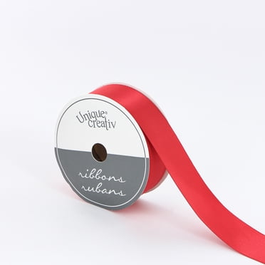 UNIQUE CREATIV Satin Ribbon 25 mm (0.98 in) × 5.5 m (⅞ in × 6 yd), Red, 5.49 m (18 ft)