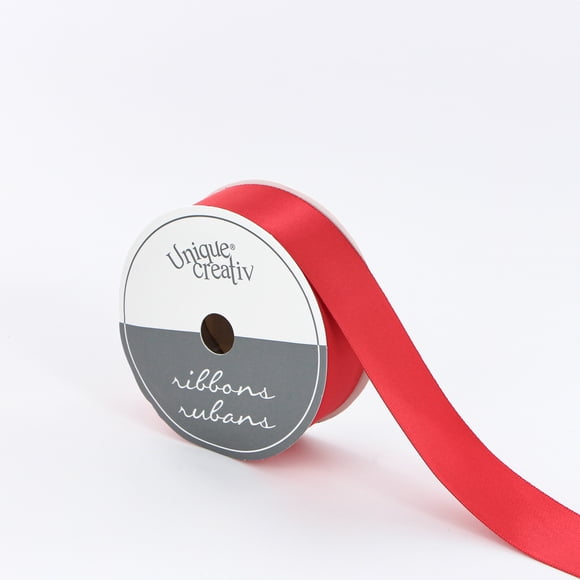 UNIQUE CREATIV Satin Ribbon 25 mm (0.98 in) × 5.5 m (⅞ in × 6 yd), rouge, 5.49 m (18 ft)