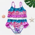 thumbnail image 2 of MIASHUI Girls Swimsuit Two Pieces Bikini Set Toddler Ruffle Bathing Suits Swimwear,Purple,10-11 Years, 2 of 5