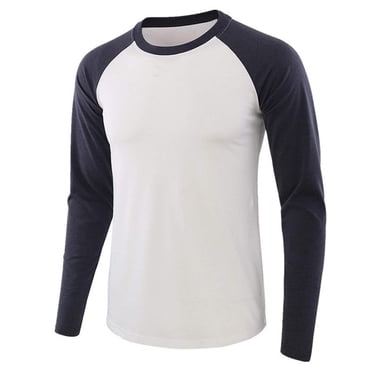 LUOGENLI Male T-shirts for Mens Men's Casual Sports Crew Neck Color Matching Long Sleeved T Shirt T-shirts for Men Graphic Tee St. Patrick's Day White M