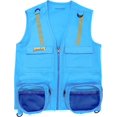 thumbnail image 2 of Cargo Vest for Kids with Reflective Straps & Bucket Hat with Chin Strap - Light Blue - S/M, 2 of 4