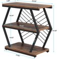 thumbnail image 2 of Tribesigns Table d'Appoint Industrielle avec 3 Étagères de Rangement, Table d'Appoint en Bois pour Canapé, 2 of 5