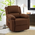 thumbnail image 1 of YSICK Petit Fauteuil Inclinable Pivotant à Bascule pour Petits Espaces en Lin pour Salon, Brun, 1 of 6