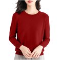 thumbnail image 2 of Yuyuzo Long Sleeve Shirts for Women Crewneck Ribbed Knit Sweater Tops Solid Color Loose Pullover, 2 of 5