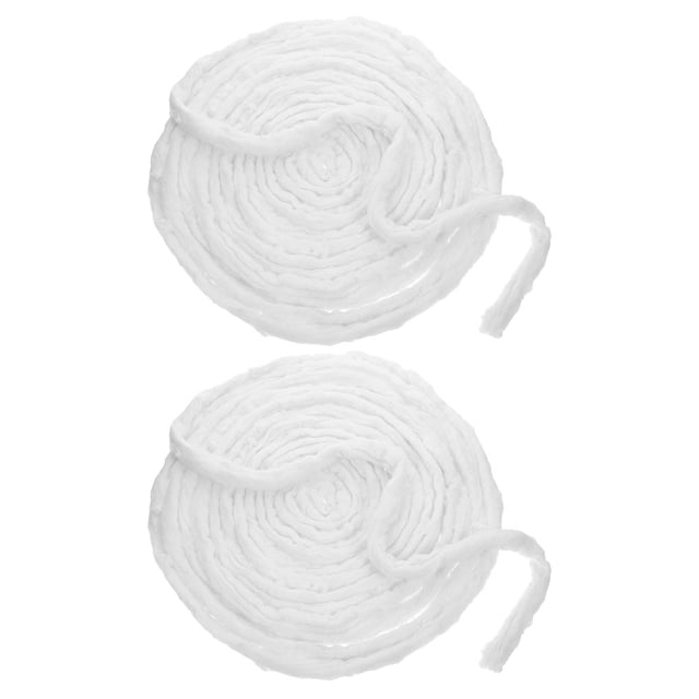 Miangastore Rouleau de Coton Permanent Blanc Pur Coton 2ensemble 41.9x0.8x0.6in