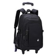 thumbnail image 2 of Bunblic Rolling Backpack Trolley Suitcase Portable Multifunctional Removable Trolley Computer Bag Wheeled Laptop Backpack for Camping Black 2 Large Wheels, 2 of 8