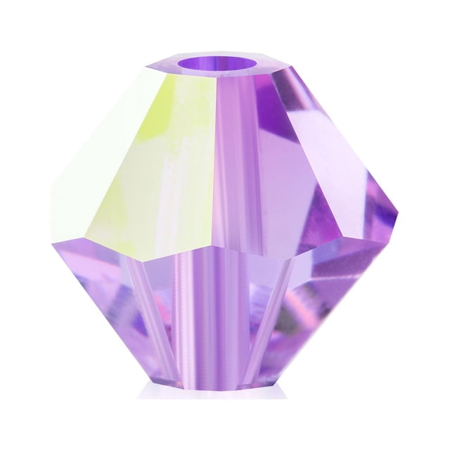 CHUANK 36-Pieces (6mm) Violet AB | Preciosa Crystal Glass Rondell Beads