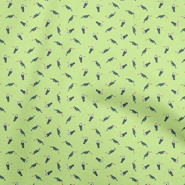 oneOone Cotton Poplin Lime Green Fabric Toucan Sewing Material Print Fabric By The Yard 56 Inch Wide