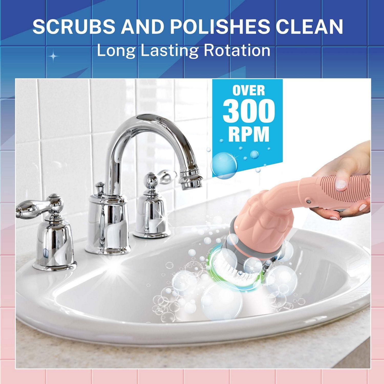 Bell + Howell Scrubtastic Express Brosse Électrique Rechargeable – Nettoyeur Sans Fil Salle de Bain