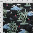 thumbnail image 3 of oneOone Rayon Black Fabric Tropical Beach Craft Projects Decor Fabric Printed By The Yard 56 Inch Wide, 3 of 4