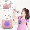 thumbnail image 2 of Machine de Karaoké pour Enfants Jouet Chantant Microphone Jouet Intérieur Filles Extérieur Portable Rose, 2 of 9