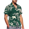 thumbnail image 1 of Pisexur Shirts for Man T Hommes Mode Décontractée Col Rabattu Imprimé Manches Courtes Chemise Boutonnée Blouse Verte, m Chemises de Golf Hommes & Chemises Hommes, 1 of 7