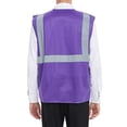 thumbnail image 4 of TOPTIE 5 Pockets High Visibility Safety Vest with Reflective Strips, Working Uniform Vest-Purple-XL, 4 of 7