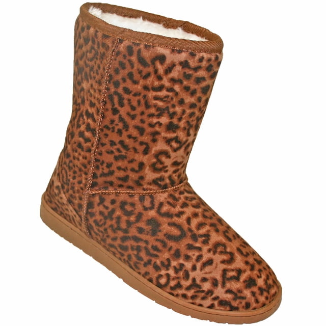 Bottes en Microfibre de 9 Po pour Femmes Dawgs, Imprimé Léopard, Taille 5