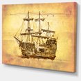 thumbnail image 2 of Brown Ancient Moving Boat - Seashore Wall Art on Canvas, 2 of 4