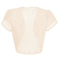 thumbnail image 5 of Kcodviy Women Solid Short Sleeve Casual Cardigans Cropped Bolero Open Front Duster Sweater Cardigan Chiffon Cardigan, 5 of 5