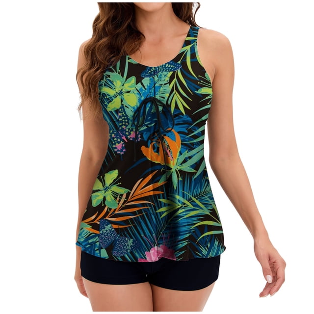 Maillots de Bain Deux Pièces pour Femmes, Contrôle du Ventre, Tankini, Tenue de Plage, Robe de Bain