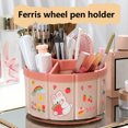 thumbnail image 3 of 6-Compartment Rotating Pencil Case for School and Office Use with Cosmetic Storage and 360-Degree Swivel Base, 3 of 3