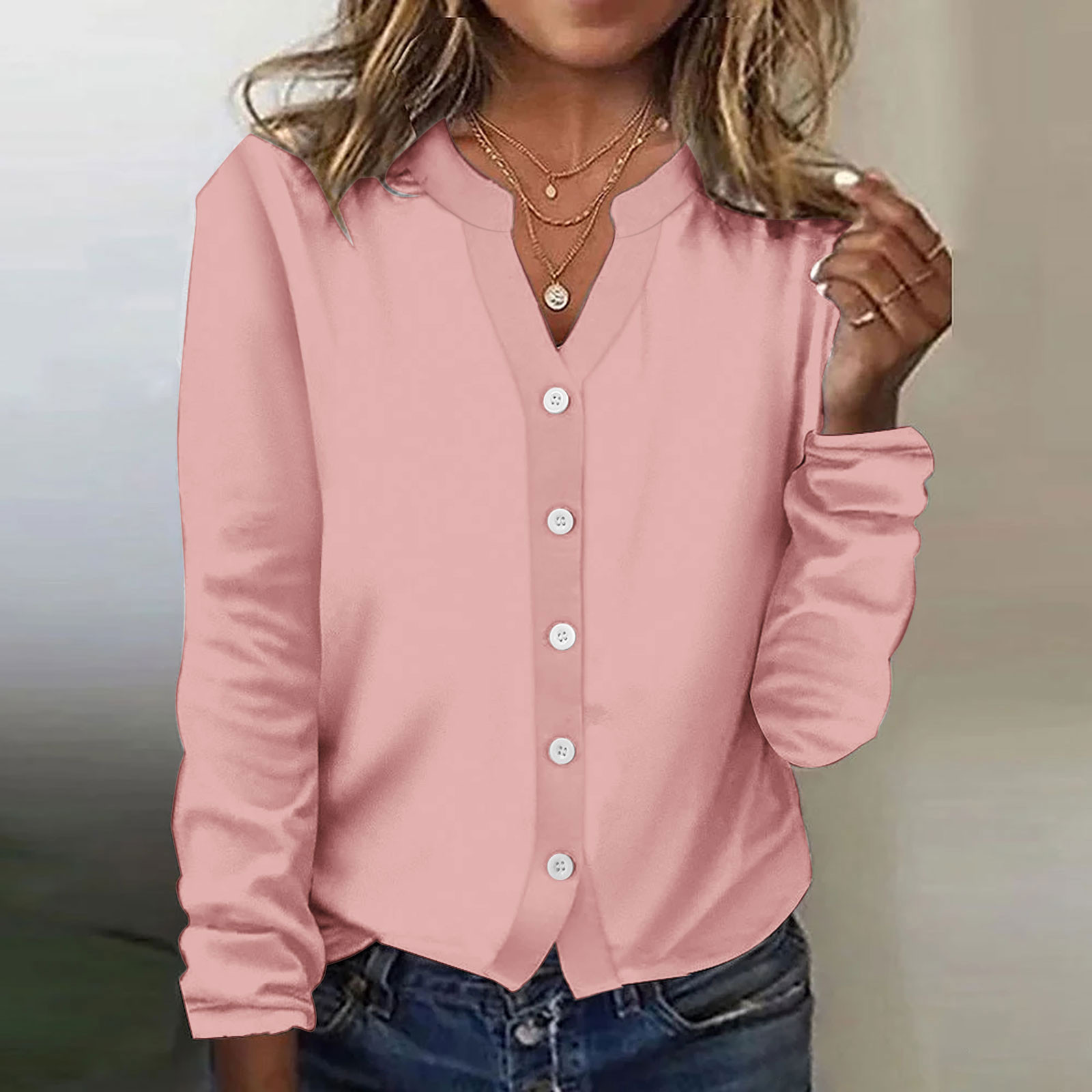 AherBiu Veste Légère pour Femme à Boutons, Cardigan Tricoté à Col Ras du Cou, Chandail Décontracté Ample, Manteau Léger