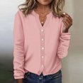 thumbnail image 1 of AherBiu Veste Légère pour Femme à Boutons, Cardigan Tricoté à Col Ras du Cou, Chandail Décontracté Ample, Manteau Léger, 1 of 5