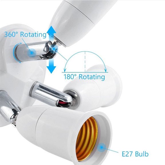 Séparateur E27 220V 3A Convertisseur de Douille d'Ampoule Adaptateur d'Éclairage Amélioration Plastique Support Portable Accessoire d'Entrepôt 1 à 5