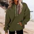 thumbnail image 2 of cfhntfmh Womens Fall Fashion 2024 Drawstring Long Sleeve Hoodie Solid Pullover Tops Oversize Sweatshirt, 2 of 5