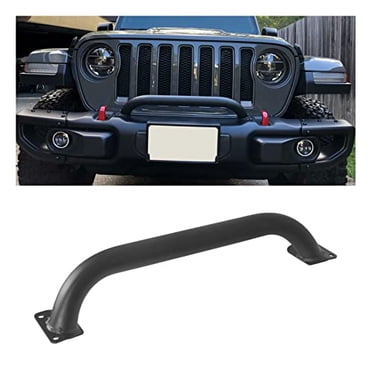 KUAFU Grille Winch Brush Guard Compatible With 2018-2023 Jeep Wrangler JL 2020-2023 Jeep Gladiator JT Replace for 82215351 Brush Guard Front Bumper Grill Grille Guard Protector Brush Push Bar Steel