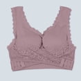 thumbnail image 4 of MIASHUI Bras for Women Front Side Buckle Lace Edge without Steel Ring Movement Seamless Gathering Adjustment Yoga Sleep Large Bra, 4 of 4