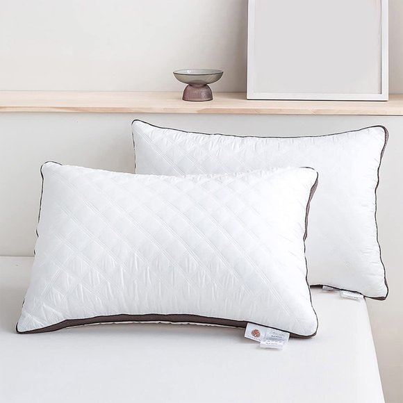 Neck Support Pillow Core 48 cm x 74 cm x 10 cm Velvet Polyester Fiber Filled Compressed Hotel-Grade Pillow for Dormitory or Household Use