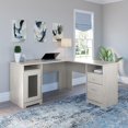 thumbnail image 4 of Bush Furniture Cabot 60W L Shaped Computer Desk in Linen White Oak, 4 of 5
