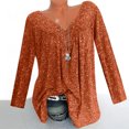 thumbnail image 2 of Vente de Liquidation Jolis Hauts pour Femmes Manches Longues Col Rond Hauts de Sortie Chandail Décontracté à Enfiler Impression de Lettres Mode d'Automne Blouse pour Femmes Légère Tendance Grande Taille C'est l'Automne Haut Yall (Vin,P), 2 of 5