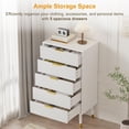 thumbnail image 3 of 5 Drawer Dresser for Bedroom, Modern Closet Dressers Chest of Drawers, Storage Dresser Chest Cabinet Organizer Unit, Small Fluted Nightstand for Bedroom, 3 of 6