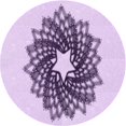 thumbnail image 1 of Ahgly Company Tapis d'Intérieur Ronds Lavables à la Machine, Style Transitionnel, Fleur Violette Violette, Tapis de Zone, 6 Pieds Rond, 1 of 7