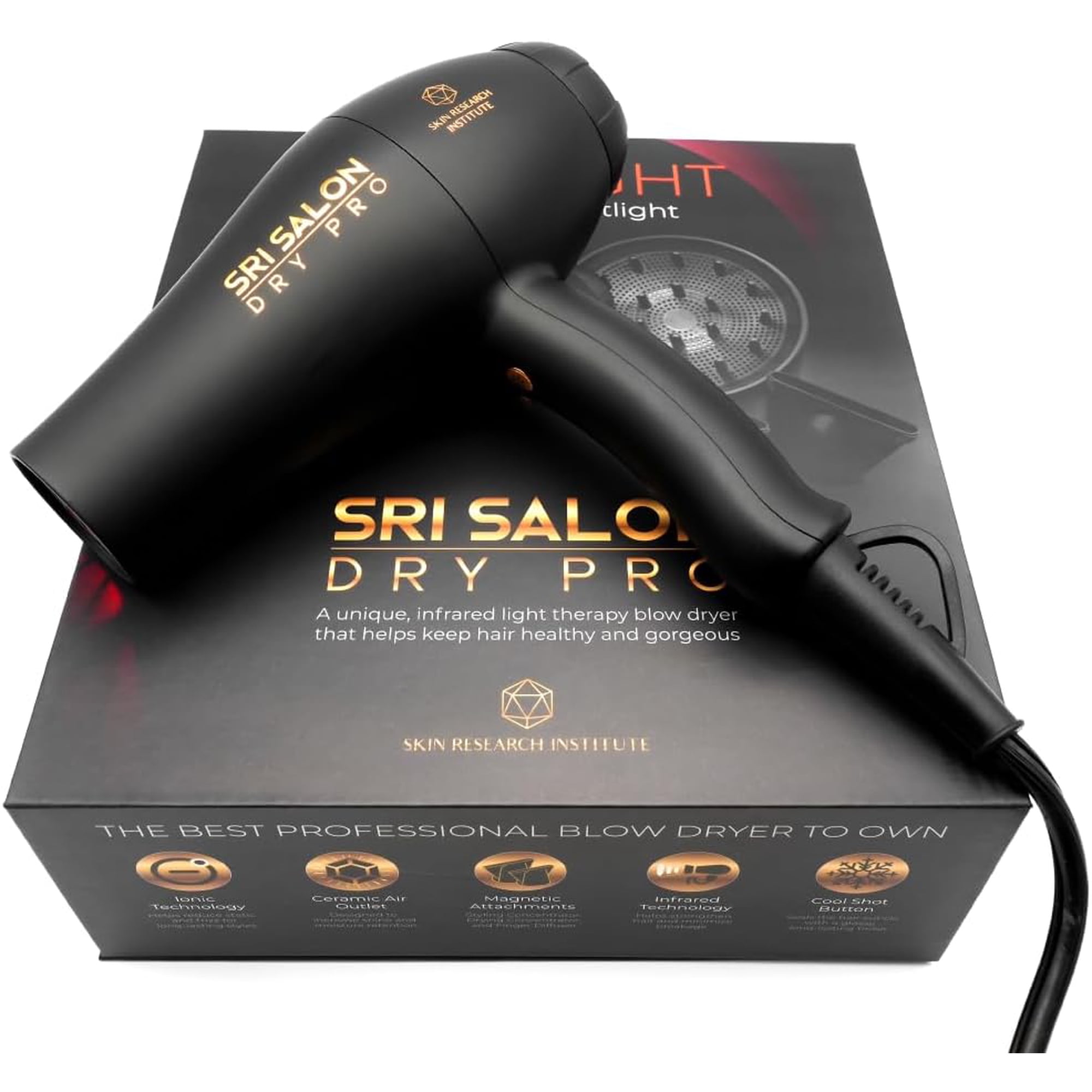 Red Light SRI Salon Dry Pro Infrared Hair Dryer by Skin Research