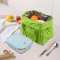 thumbnail image 4 of Lunch Bag For Women Cute Lunch Box Drawstring Handbag Cooler With Multiple Pockets Zip Ties Insulated Handle, 4 of 6