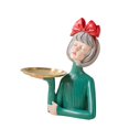 thumbnail image 4 of jifeng Fille Statue Plateau de Rangement Résine Décoration Maison Bijoux Rack de Rangement pour Porte d'Entrée Arc Rouge, 4 of 5