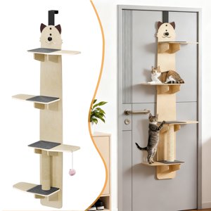 Yedigre Over-the-Door Arbre de chat, 4-Tier 5.6 ft Tall - Enregistrer le plancher Space, avec des postes de scratching & Pads, 22 lb par plateau