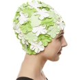 thumbnail image 5 of Bonnet de Bain à Pétale Floral pour Femmes – Style Rétro Vintage Bonnet de Bain pour Cheveux Longs et Courts, 5 of 5