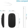 thumbnail image 4 of Rechargeable Bluetooth Mouse for Laptop Tablet Macbook/iPad/iPhone (iOS13.1.2 or Later) Slim Silent Mouse 3 DPI Adjustable 800/1200/1600 Portable for Windows/Linux/Android Black, 4 of 5