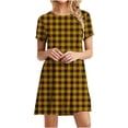 thumbnail image 2 of Ovzne Robes pour Femmes Robe pour Femme Femmes Décontractée Imprimée à Manches Courtes Col Rond Robe pour Dames Robe de Vacances à Manches Courtes Imprimée Liquidation, 2 of 6