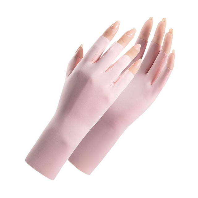 YSABOXY Gants de Protection Solaire Sans Doigts pour Femmes Demi-Doigt Écran Solaire K9 X5V2
